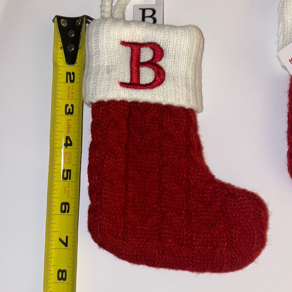 St. Nicholas Square (Kohl’s) cream & deep red knitted “Mini” Stockings C • B • D - Picture 9 of 16